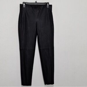 Zara Black Grunge Faux Leather Moto Tapered Bikercore Streetwear Pants Size M